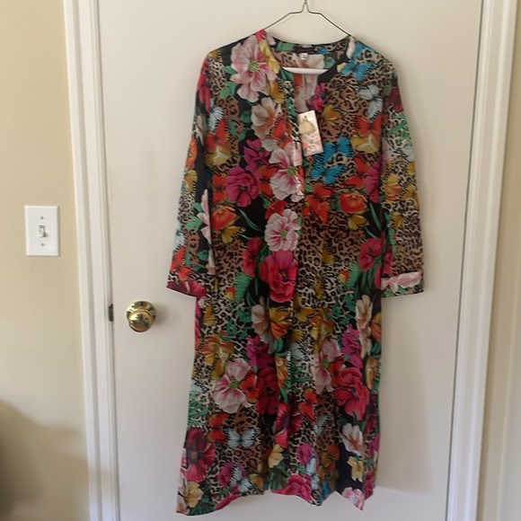 Johnny Was Sandra Seaside Dress with slip, cotton voile -perfect for vacation - Picture 8 of 8